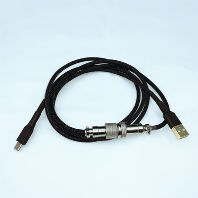 Mechanical Keyboard Cable 5-pin GX12 Aviation Connector Coupled Nylon Braided