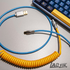 Mechanical Keyboard Cable Coiled YC8 Aviation Connector Coupling USB Type-C Interface