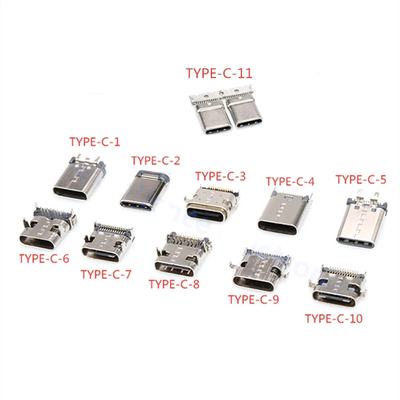 24P USB 3.1 Type C Receptacle 24-pin Fast Charging Port Female Socket Jack PCB Connector