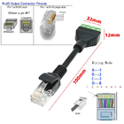 RJ45 Network Male Plug Female Jack 8P8C to 4 Pin Screw Terminal Blocks Adapter POE Cable 10cm