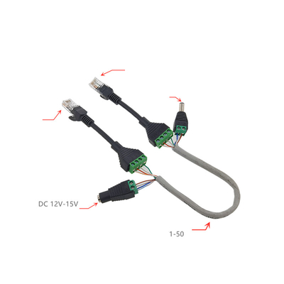 RJ45 Network Male Plug Female Jack 8P8C to 4 Pin Screw Terminal Blocks Adapter POE Cable 10cm