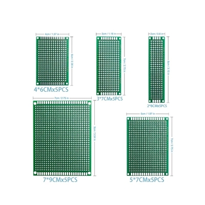 Dual Side Prototype PCB Board Kit 5.0mm Screw Terminal blocks 2.54mm Pin header Strip 40pcs