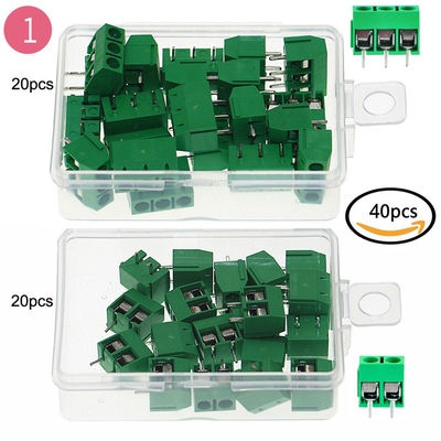 Dual Side Prototype PCB Board Kit 5.0mm Screw Terminal blocks 2.54mm Pin header Strip 40pcs