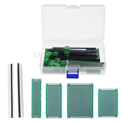 Dual Side Prototype PCB Board Kit 5.0mm Screw Terminal blocks 2.54mm Pin header Strip 40pcs