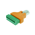 Colorful Network RJ45 8P8C Male Connector to 8 Pin Screw Terminal Blocks Adapter
