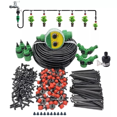 30 Meters Garden Hose Fittings Watering Drip Irrigation System Set Automatic Timer Switch