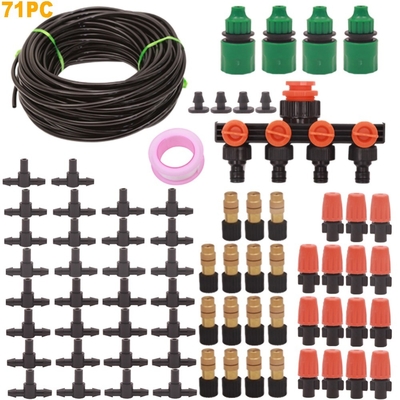 10m 30m 50m Drip irrigation Kit Garden  Water Hose 4-Way Splitter Micro Sprinklers Misting Cooling Set