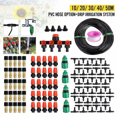 10m 30m 50m Drip irrigation Kit Garden  Water Hose 4-Way Splitter Micro Sprinklers Misting Cooling Set