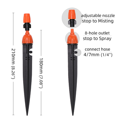 Dual Usage Water Spray Drip Irrigation Kit Adjustable Nozzles Watering System Misting Cooling Set