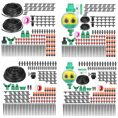 30 40 Meters Water Drip Irrigation Kit Greenhouse Automatic Watering System Timer Dripper Hose Sprinkler Set