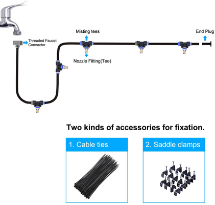 Brass Nozzle Water Sprinklers Garden Plants Watering Drip Irrigation Kit Misting Cooling System