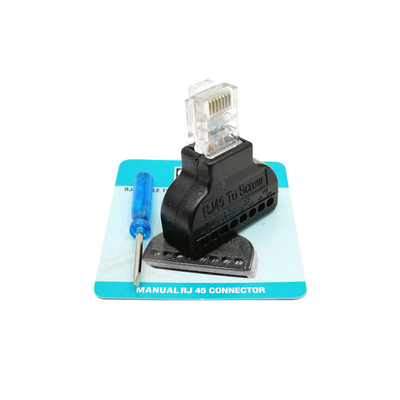 RJ45 Male 8P8C to 8 Pin Screw Terminal Block Adapter for CCTV Video Solution