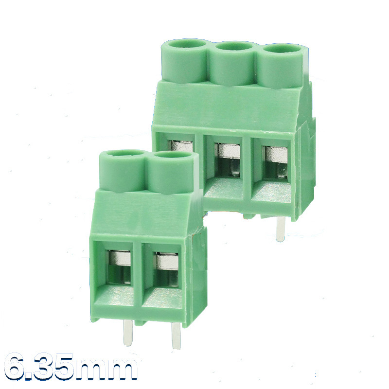 6.35mm / 0.25" PCB Screw Terminal Block Connector 2-pin 3-pin Jointable