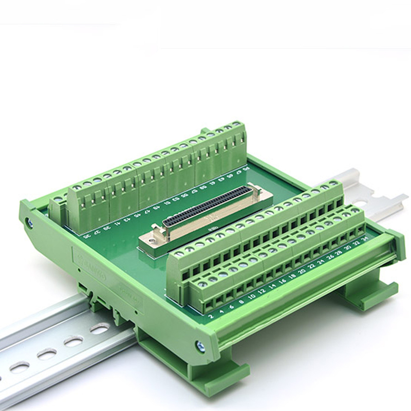SCSI 68 Pin Connector DIN Rail Mounting Type Terminal Blocks Adapter