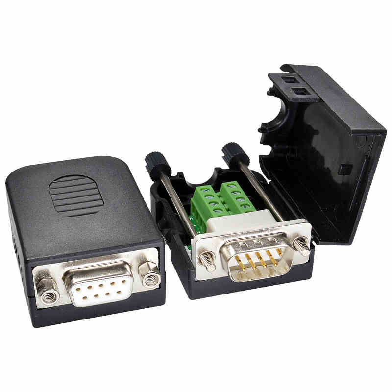 DB9 D Sub 9 Pin RS232 Serial Port Connectors to Terminal Blocks Adapter