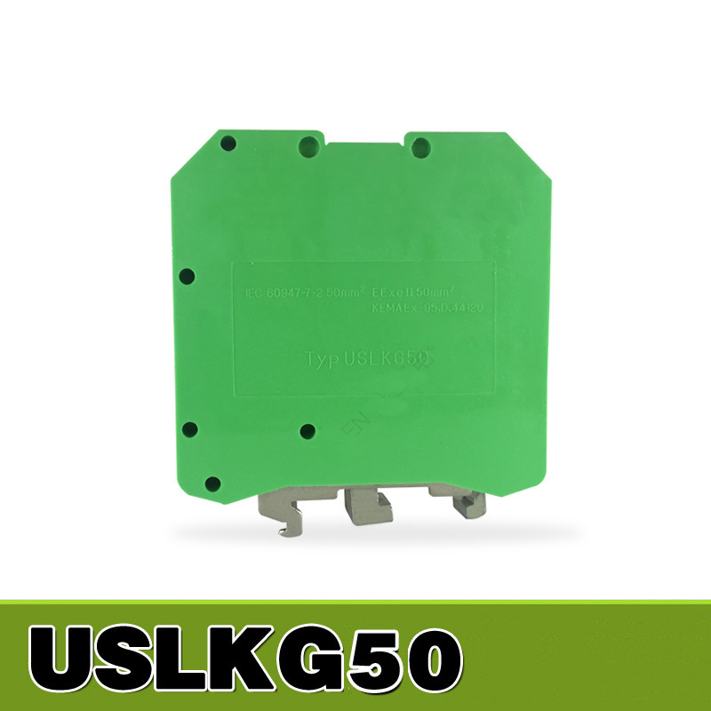 USLKG-50 UK Series DIN Rail Screw Clamp Grounding Terminal Blocks Replace Phoenix