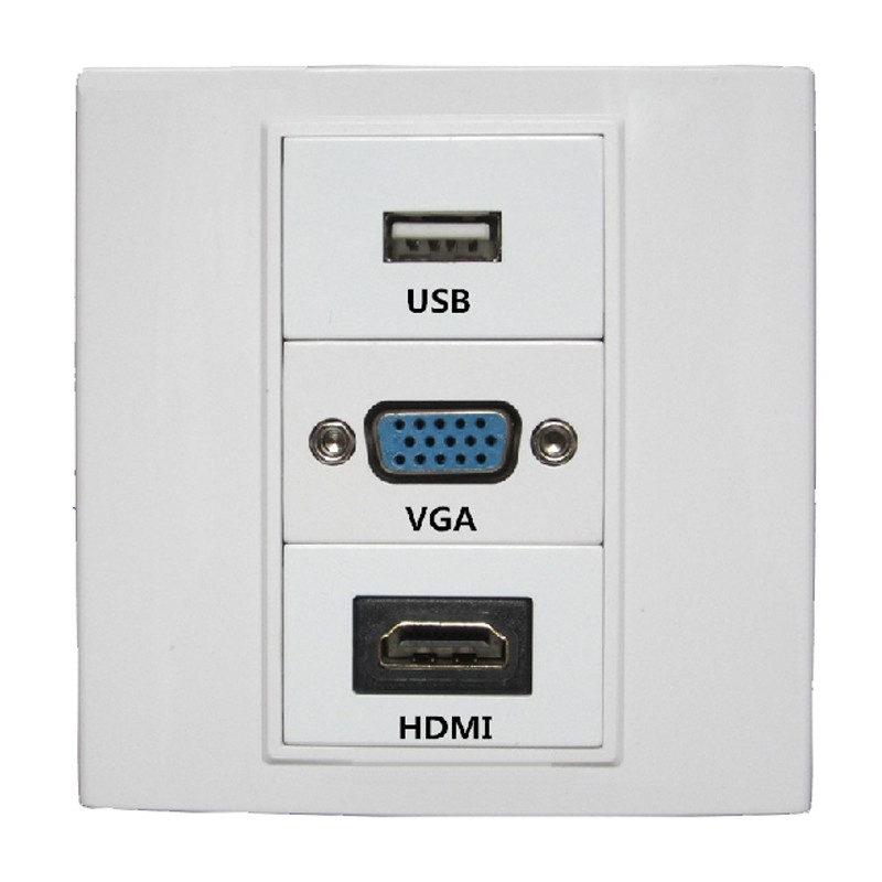 VGA HDMI USB Multimedia Faceplate Wall Plate Outlet Terminal Block Socket Panel