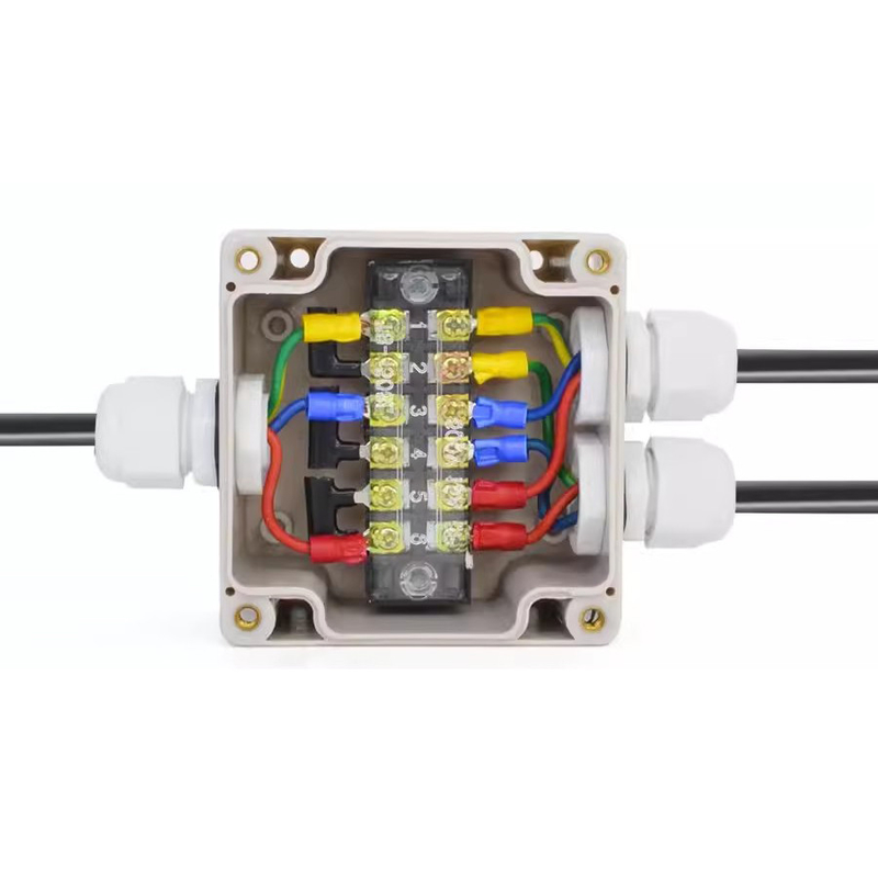 Lighting Cable Wiring Junction Box 83*81*56mm Electric Distribution Enclosure Waterproof with Connectors