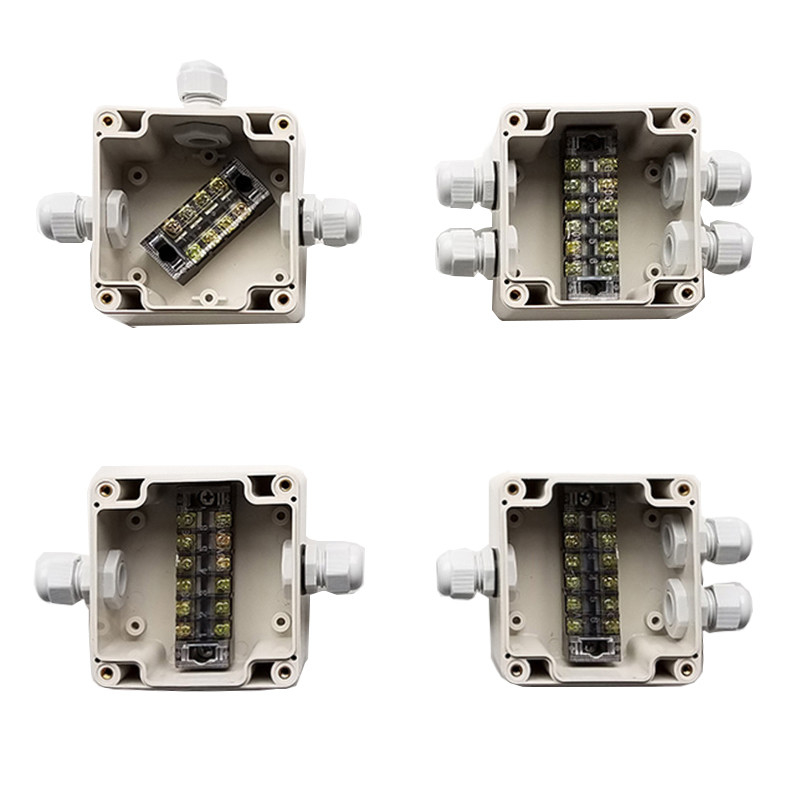 Lighting Cable Wiring Junction Box 83*81*56mm Electric Distribution Enclosure Waterproof with Connectors