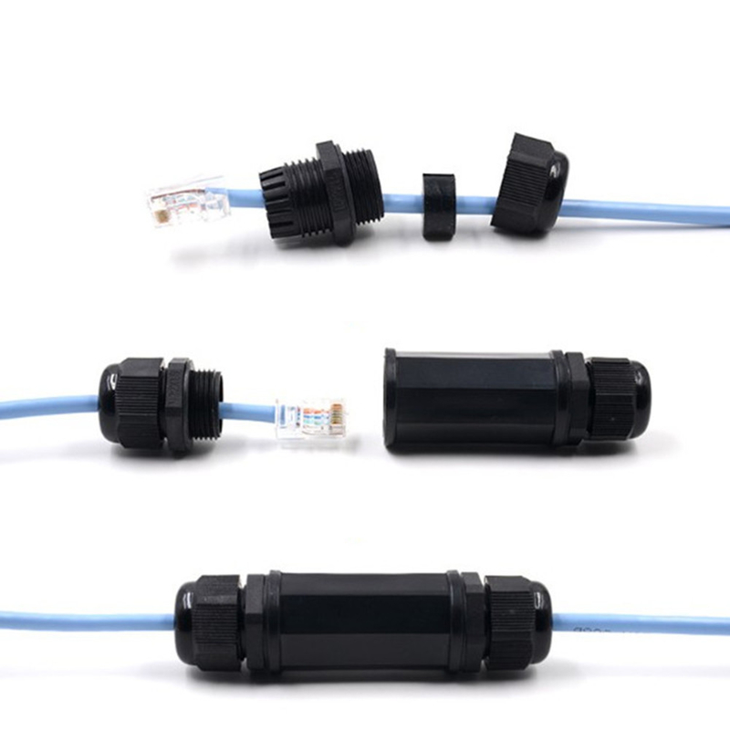 RJ45 8P8C Modular Plug Eextension Network Cable Connector Waterproof IP65