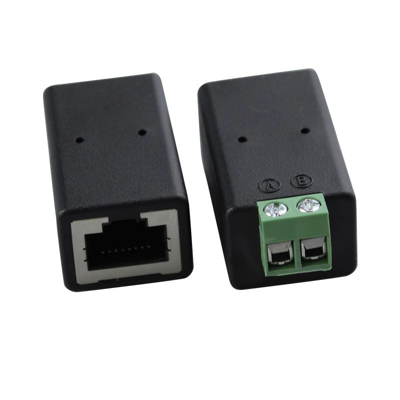 RJ45 Network Female Connector 8P8C to 2 Pin RS485 Screw Terminal Blocks Adapter