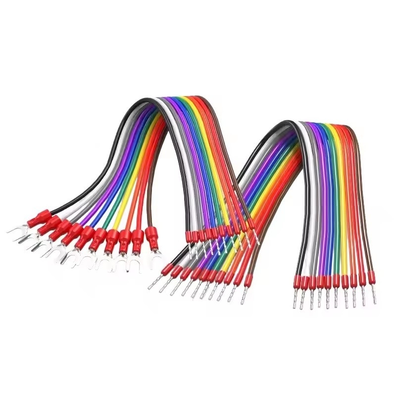 10Pin 20AWG 0.5mm² Jumper Wire Fork Ferrules terminals Connecting Cable 5 Amps Curent 20cm 30cm 50cm 100cm