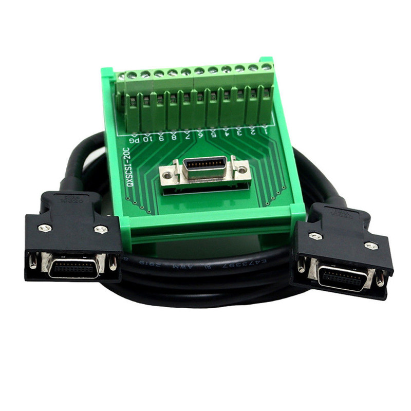 SCSI 20 Pin MR-J2CN1 Servo Connectors Terminal Blocks Breakout Board Adapter