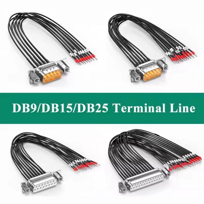 DB15/DB9/DB25 Connector Cable with Number Tube 26AWG 15Pin Serial Port Dual Shielded Wire