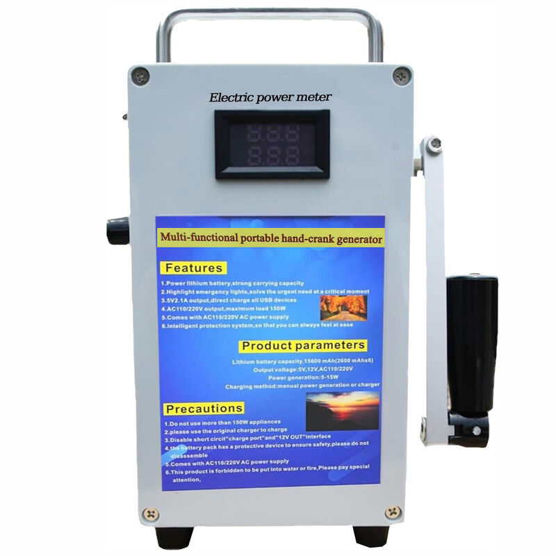 Hand Crank Generator USB Phone Charger Fire Starter Power Pack 110V 220V 160W Emergency Power Station