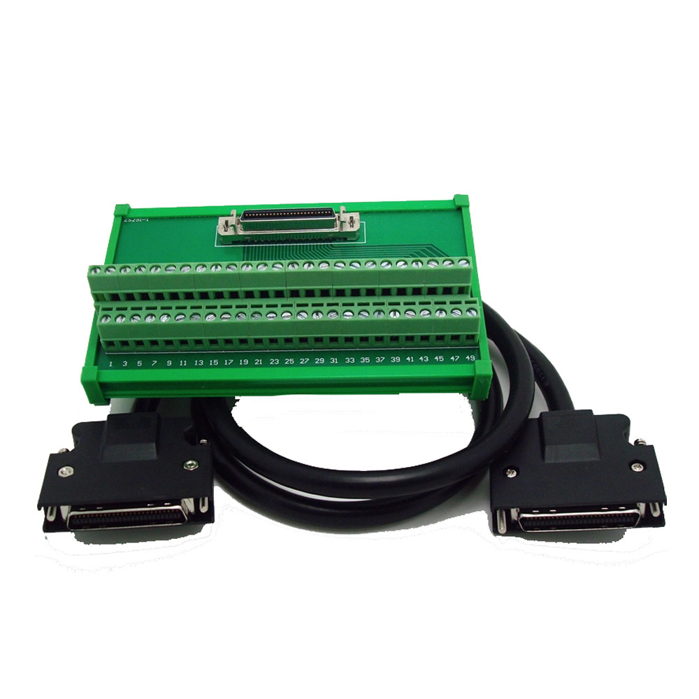 SCSI 50 Pin MRJ3CN1 Terminal Blocks Data Acquisition Card Breakout Board Adapter 1M Cable