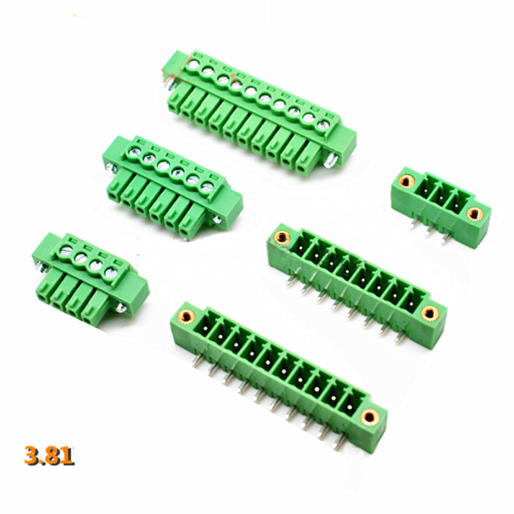 3.81mm Pitch PCB Screw Terminal Blocks Plug + Right Angle Pin Header ...