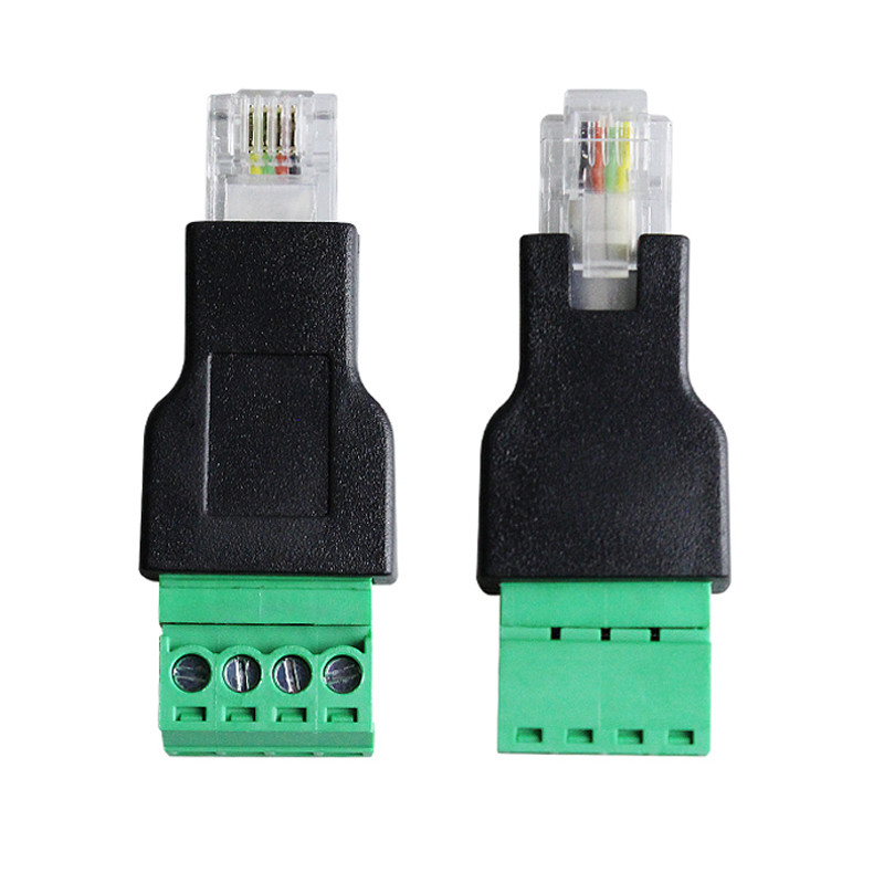 RJ11 6P4C Male Connector Modular Plugs to 4 Pin Screw Terminal Blocks ...