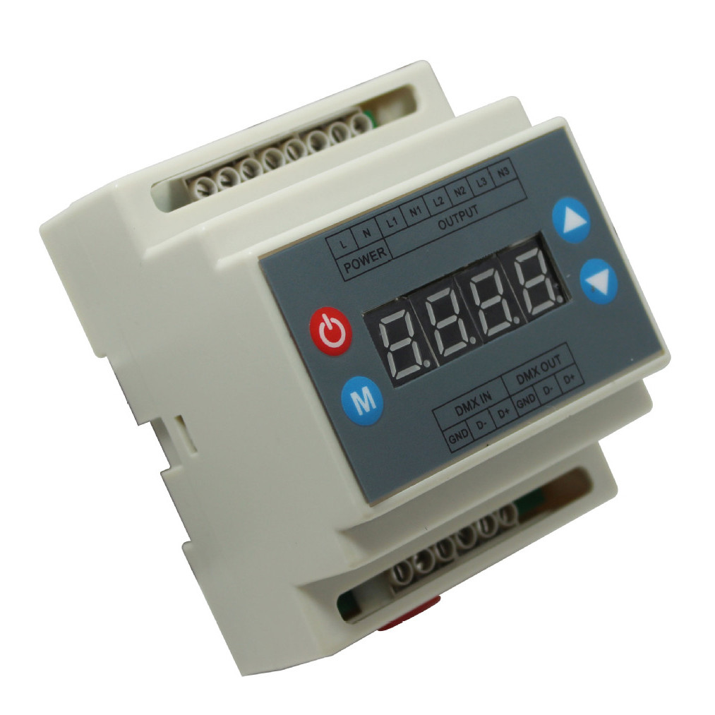 AC90240V 3 Way RGB led light controller DMX Triac Dimmer 010V 1A