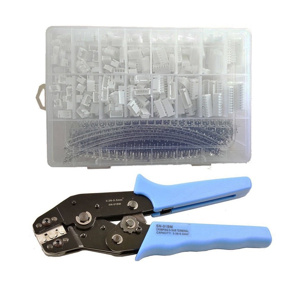 900pcs JSTXH 2.54mm Connectors Assortment Kit Crimping Tool Crimper