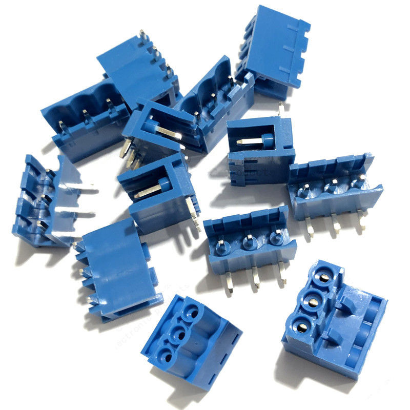 Blue 5.08mm Spacing PCB Pluggable Screw Terminal Blocks Plug + Right ...