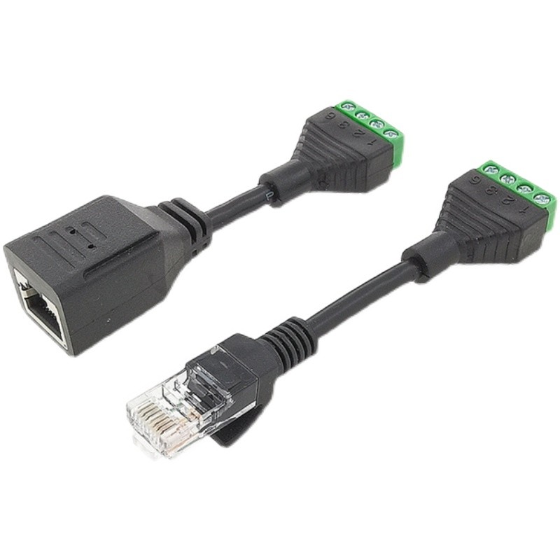 RJ45 Network Male Plug Female Jack 8P8C to 4 Pin Screw Terminal Blocks